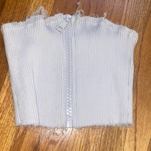 Fashion nova seamless ribbed ash gray crop top